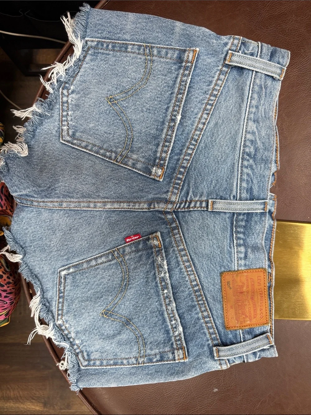 Levi's Light Blue Distressed Cutoff Jean Shorts